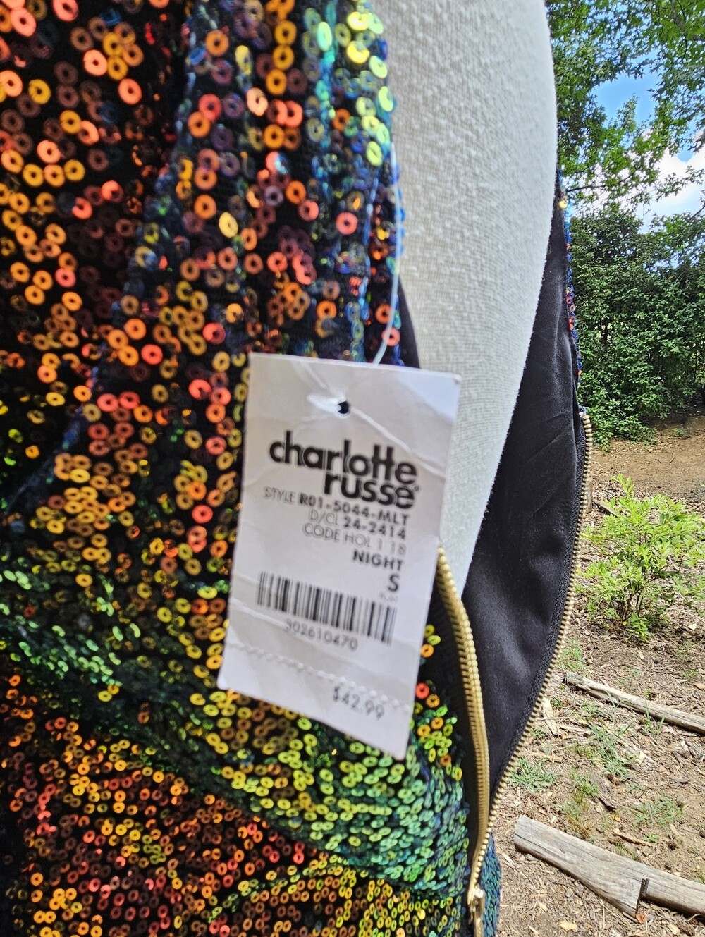 NWT Charlotte Russe Iridescent Sequin Bodycon Dress S - Picture 15 of 15